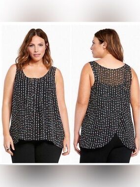Torrid Black Arrow Print Sleeveless Tank Top - size 2 Women